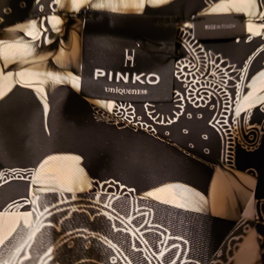 Pinko Floral Paisley Mini Shirt Dress size: 4 - Picture 5 of 9